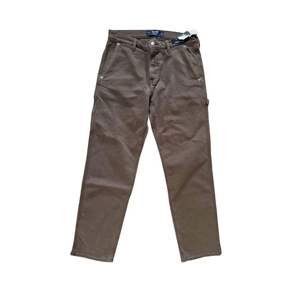 Hollister Brown Epic Flex Loose Fit Carpenter Utility Jeans NWT Size 32x32